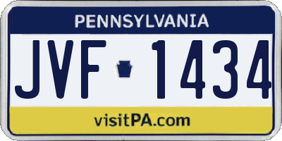 PA license plate JVF1434