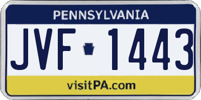 PA license plate JVF1443