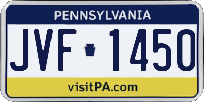 PA license plate JVF1450