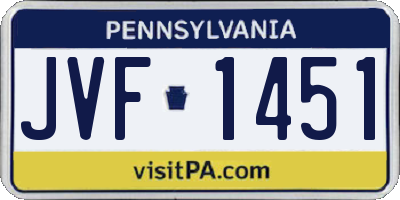 PA license plate JVF1451