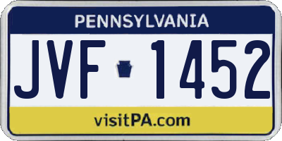 PA license plate JVF1452