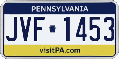 PA license plate JVF1453