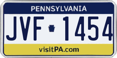 PA license plate JVF1454
