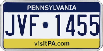 PA license plate JVF1455