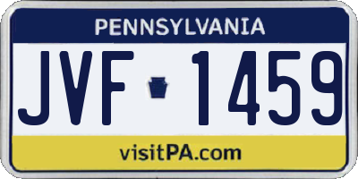 PA license plate JVF1459