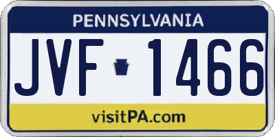 PA license plate JVF1466
