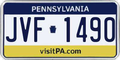 PA license plate JVF1490
