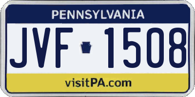 PA license plate JVF1508
