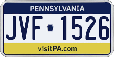 PA license plate JVF1526
