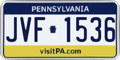 PA license plate JVF1536