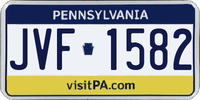 PA license plate JVF1582