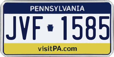 PA license plate JVF1585