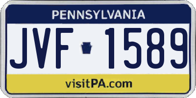 PA license plate JVF1589