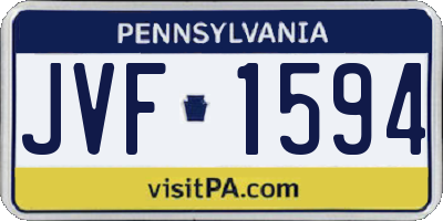 PA license plate JVF1594
