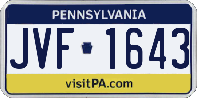 PA license plate JVF1643