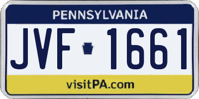 PA license plate JVF1661