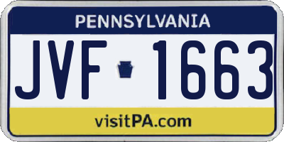 PA license plate JVF1663