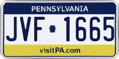 PA license plate JVF1665