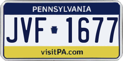 PA license plate JVF1677