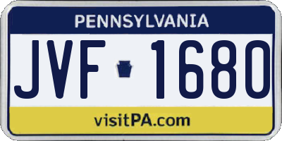 PA license plate JVF1680