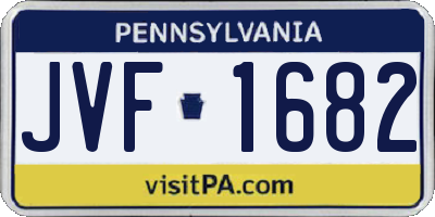 PA license plate JVF1682