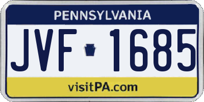 PA license plate JVF1685