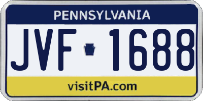 PA license plate JVF1688