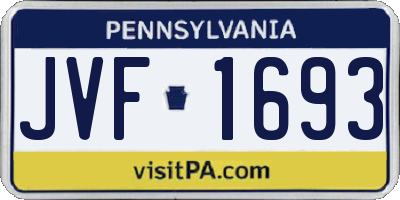 PA license plate JVF1693