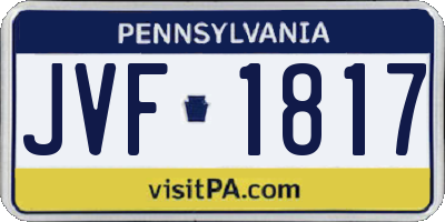 PA license plate JVF1817
