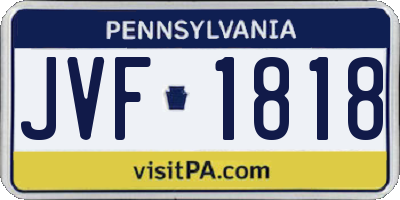 PA license plate JVF1818