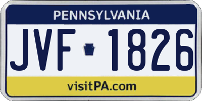 PA license plate JVF1826
