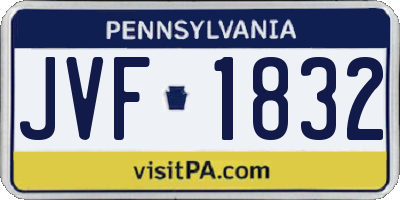 PA license plate JVF1832