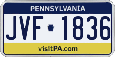 PA license plate JVF1836