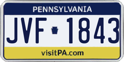 PA license plate JVF1843