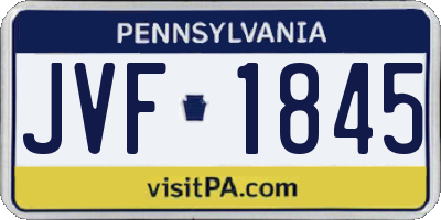 PA license plate JVF1845
