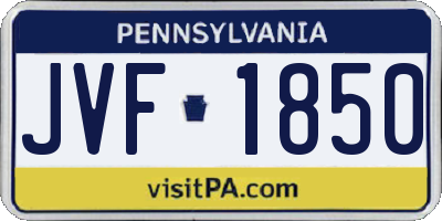 PA license plate JVF1850