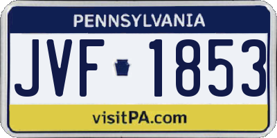 PA license plate JVF1853