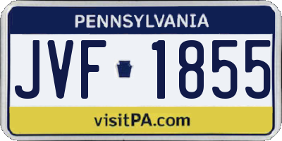 PA license plate JVF1855
