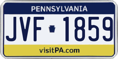 PA license plate JVF1859
