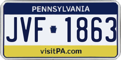 PA license plate JVF1863