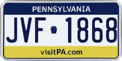 PA license plate JVF1868