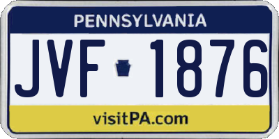 PA license plate JVF1876