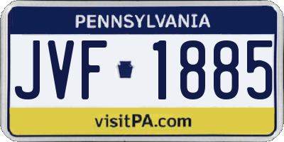 PA license plate JVF1885