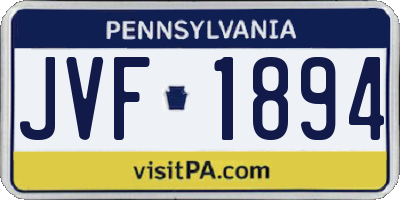 PA license plate JVF1894
