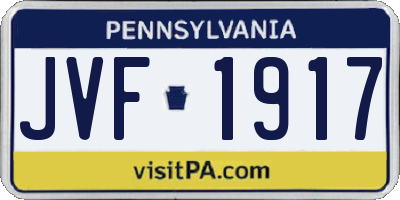 PA license plate JVF1917