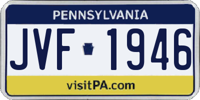 PA license plate JVF1946