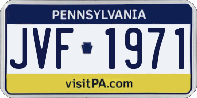 PA license plate JVF1971