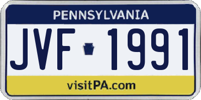 PA license plate JVF1991