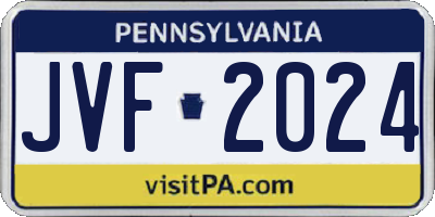 PA license plate JVF2024