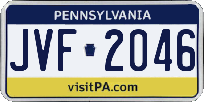 PA license plate JVF2046